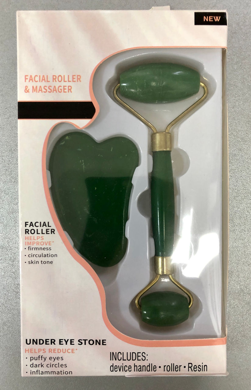 Set masaj pt fata din plastic (rola + guasha) 143-102 (7617)