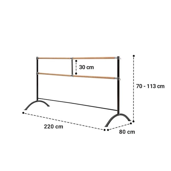 Double Ballet Barre KLARFIT Barre Marie 220 x 113 cm 10032653
