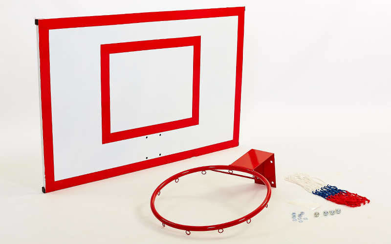 Panou baschet + inel cu plasa URLA6275 (panou metal, 180*105cm, inel d=45cm) (2226)