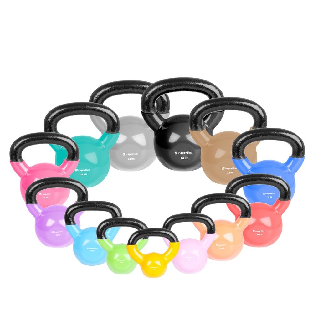 Gantera Vin-Bell otel/vinyl 16 kg inSPORTline 10752 pink (727)