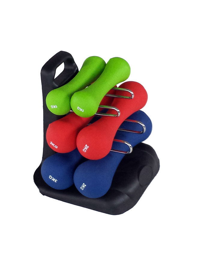 Set gantere mat 12 кг (2x1 кг, 2x2 кг, 2x3 кг) Spartan 1029 (3611)