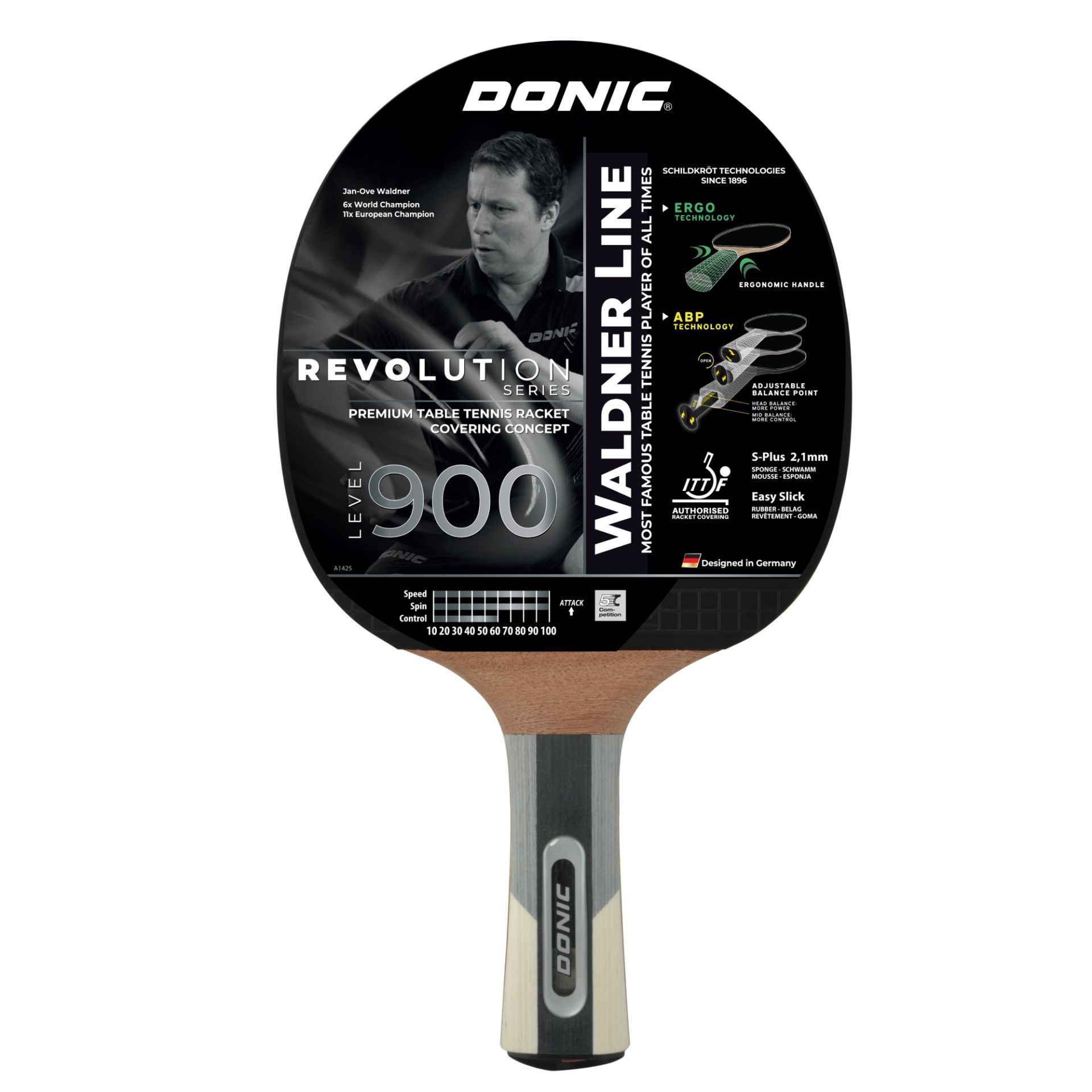 Paleta tenis de masa 2.1 mm, level 900 Donic Waldner 754893 (9258) 2