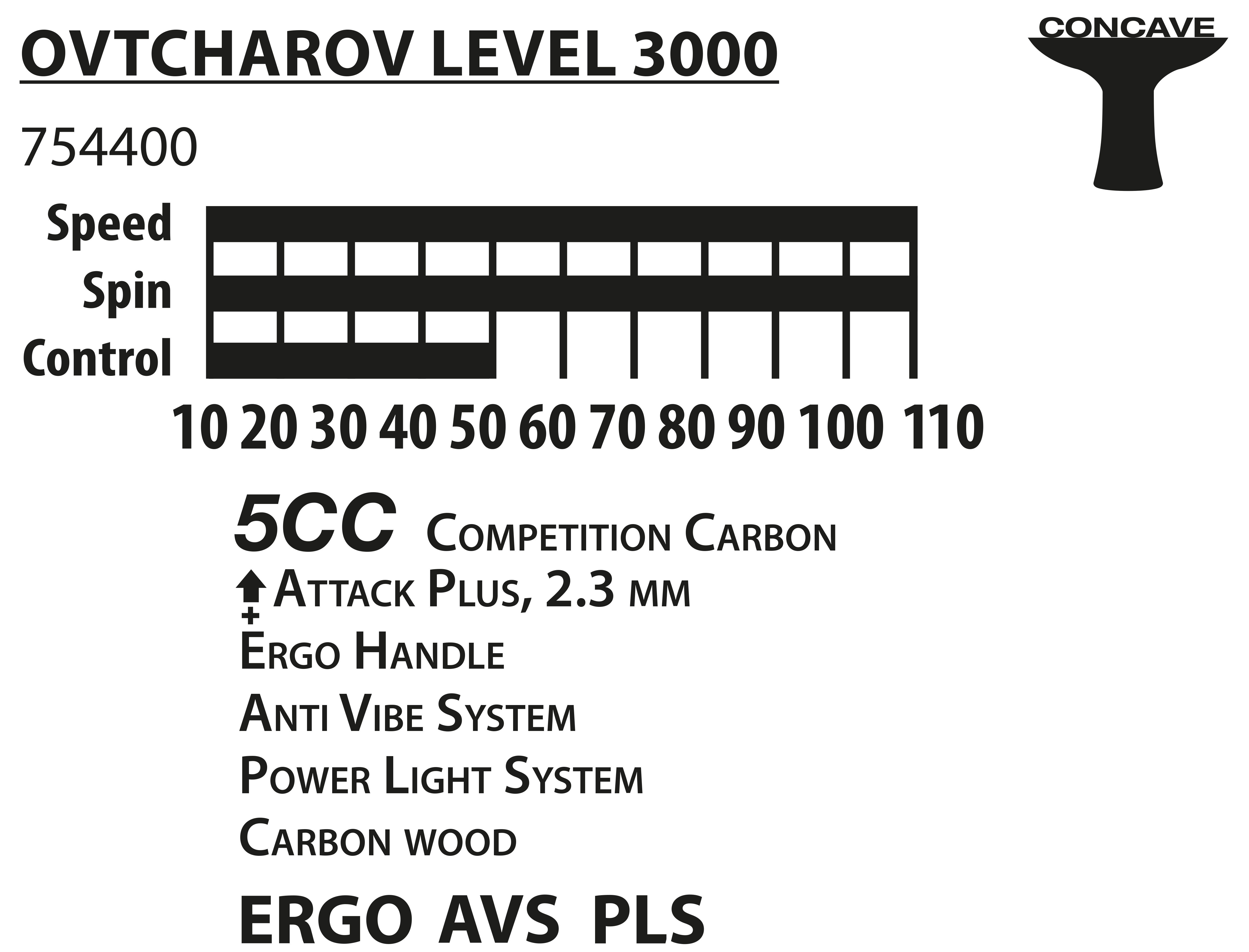 xx Paleta tenis de masa Donic Legends 3000 / 754400, 2.3 mm, carbonwood (3189)