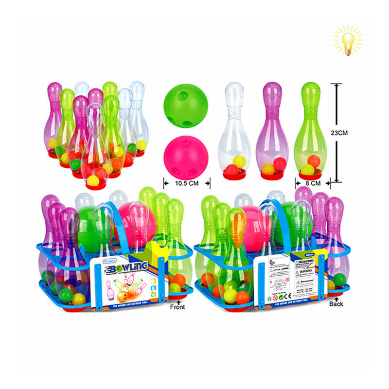 Bowling plastic cu LED (10 bile + 2 mingi) h=23 cm 200941883 (6032)