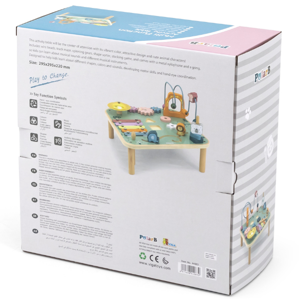 Развивающий столик с металлическим ксилофоном и гонгом 44083 (9756)