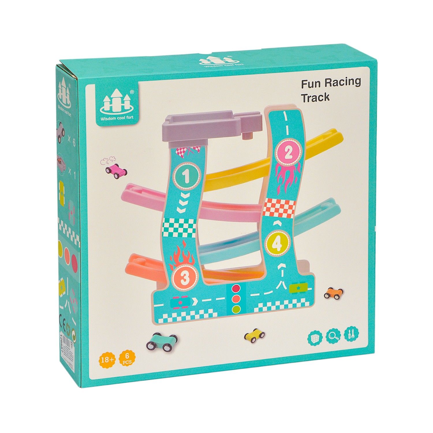 Tobogan din lemn cu masinute 126687 (7119)