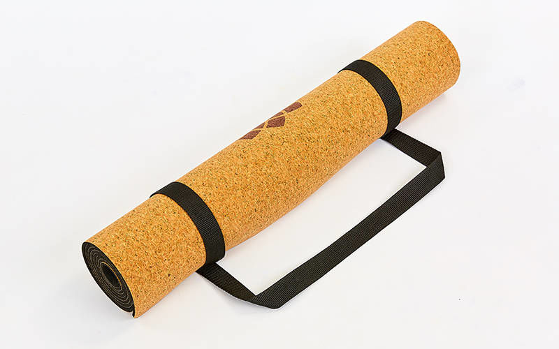 Коврик для йоги (пробка + каучук) 183х61х0.4 см Record 7156 (3307)