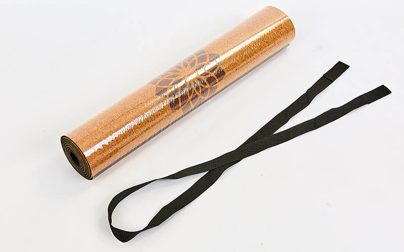 Коврик для йоги (пробка + каучук) 183х61х0.4 см Record 7156 (3307)