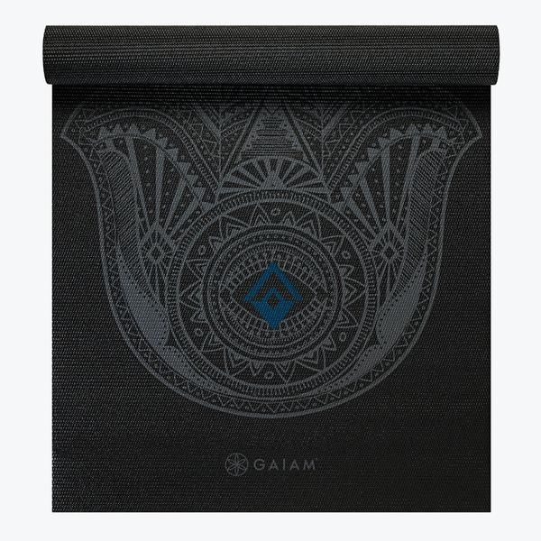 Коврик для йоги 173x61x0.4 см PVC Gaiam Grey Hamsa 61971 (5811)
