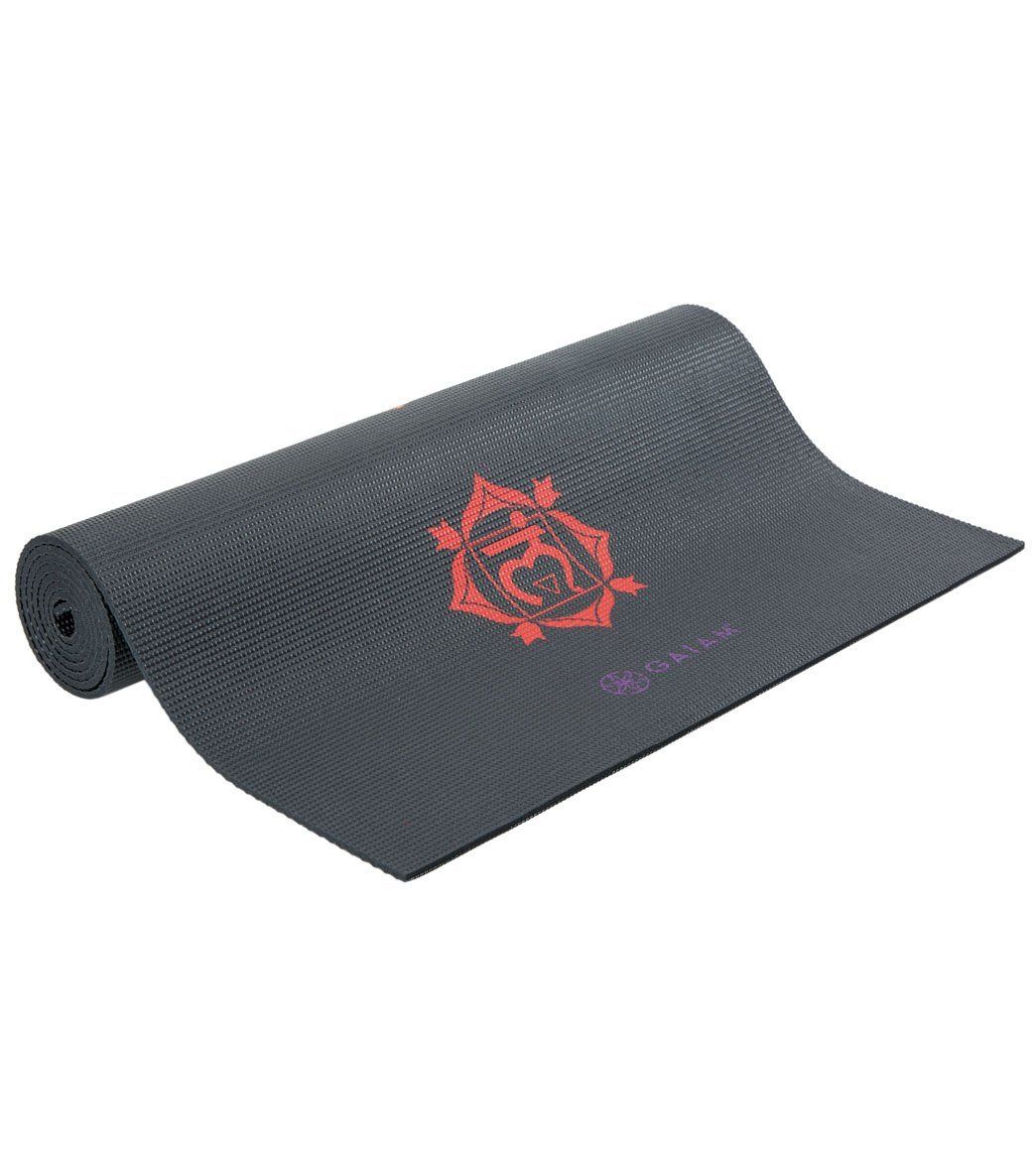Коврик для йоги 173x61x0.6 см PVC Gaiam Black Chakra 62610 (5818)