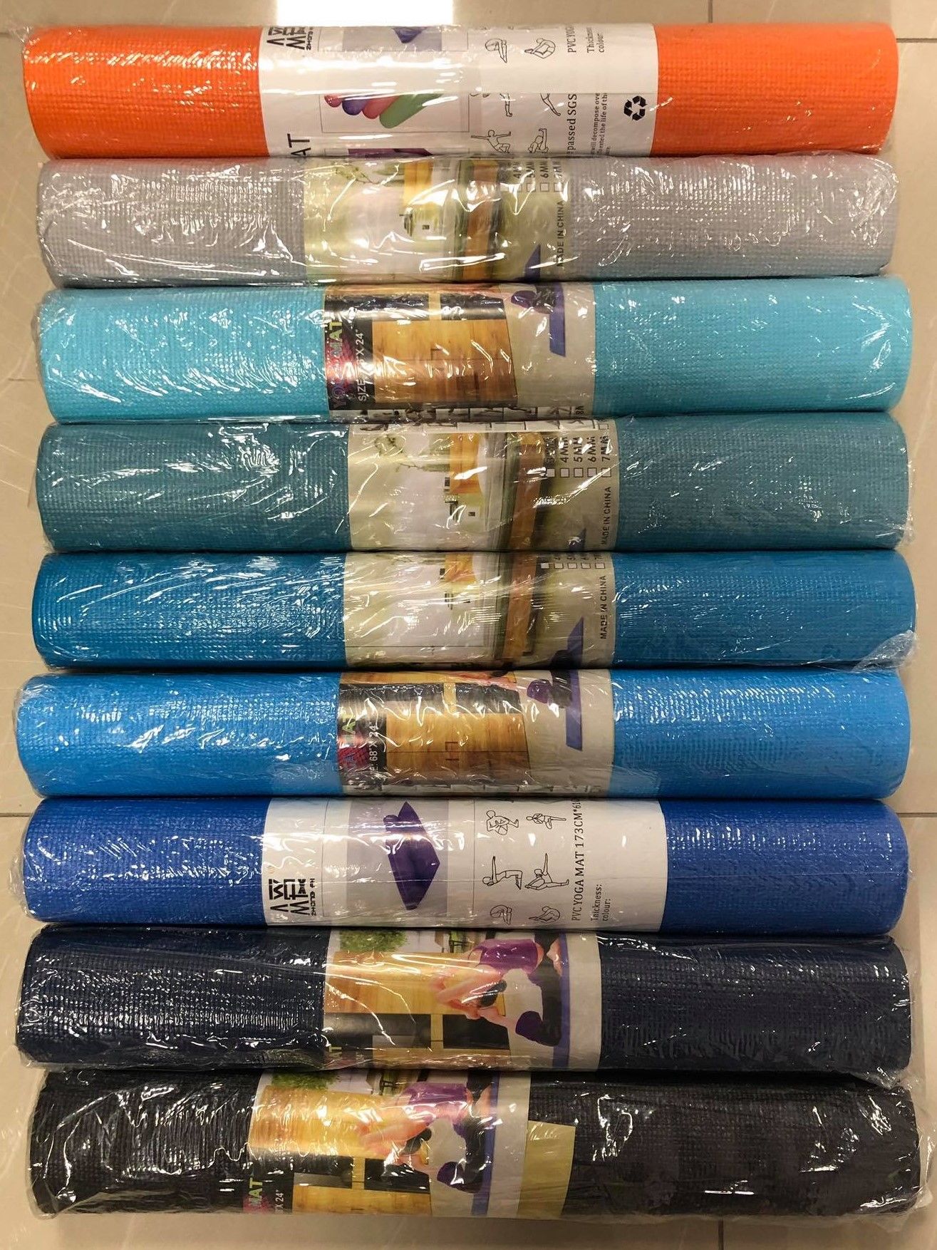 Коврик для йоги 173х60х0.3 см PVC S124-24 / YG-015-03 (3229)