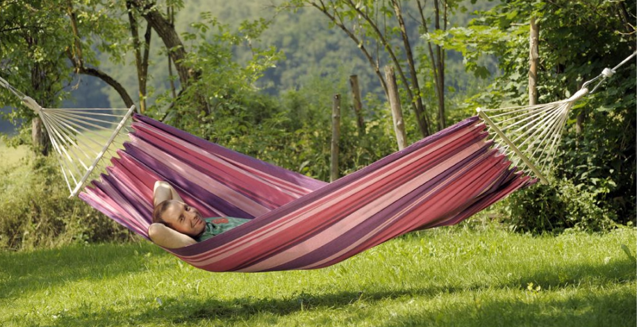 Hamac cu bare transversale 2x1 m, bumbac/lemn Tonga Candy (11178)