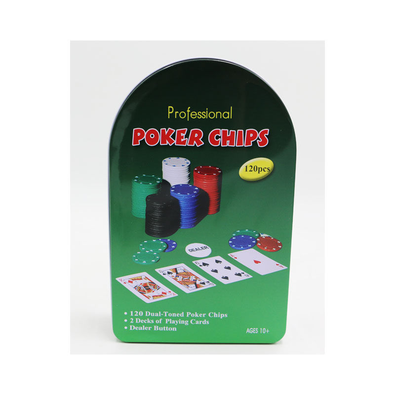 Настольная игра "Покер" в металлической коробке (120 элементов) 224-455/456 (1261)