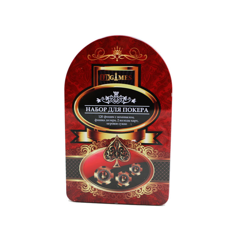 Настольная игра "Покер" в металлической коробке (120 элементов) 224-455/456 (1261)
