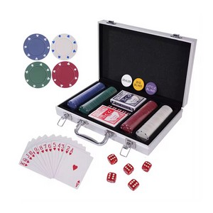 Joc de masa "Poker" in cutie din metal (200 buc.) 2410-1969 (6538)