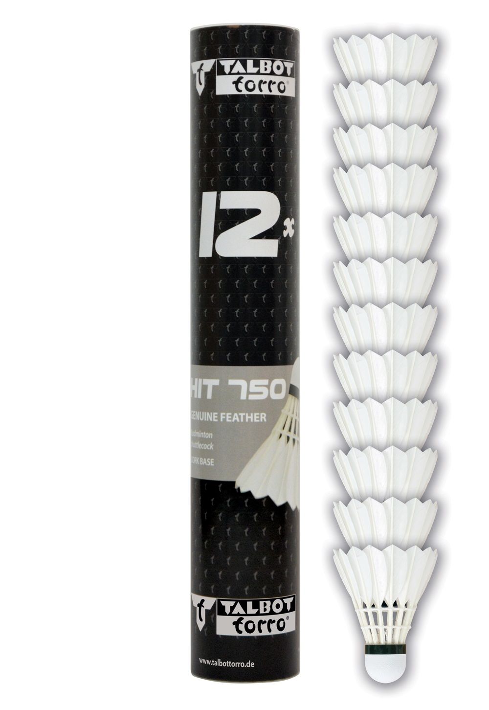 Воланчик (перо, пробка) Hit750 479086 white-black (4689)