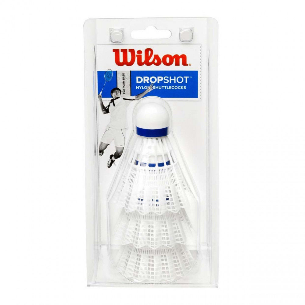 Fluturas badminton (3 buc.) Wilson Dropshot 3 Clamshel WH WRT6048WH (3568)