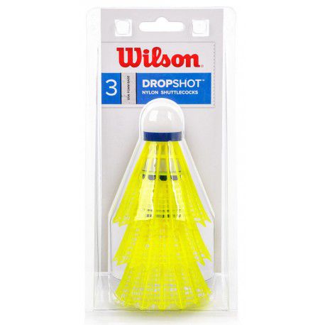 Fluturas badminton (3 buc.) Wilson Dropshot 3 Clamshel YE WRT6048YE (2163)