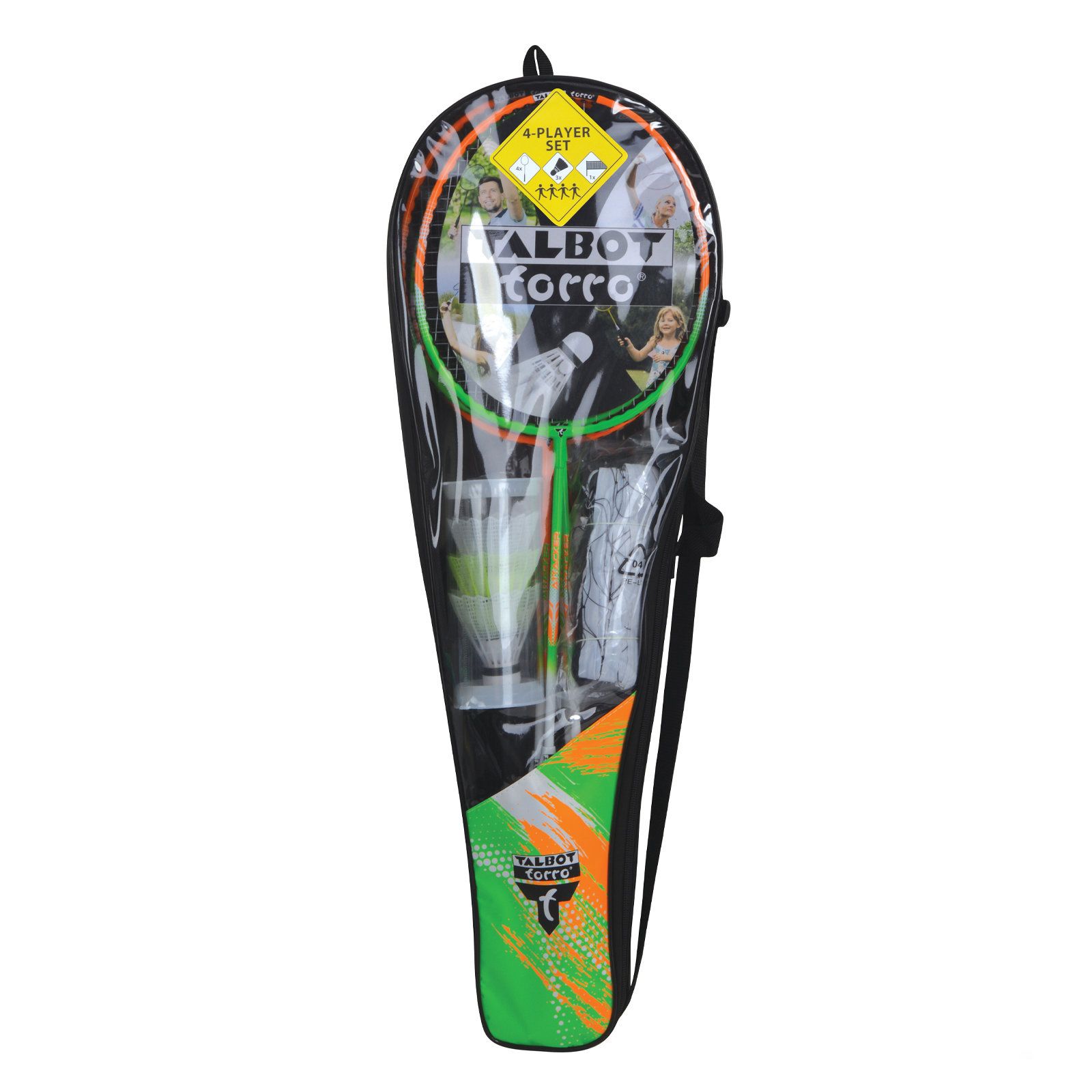 Set badminton (4 palete, husa, plasa, stilp, 3 fluturasi) Talbot Torro 4-Attaker 449414 (9079) 2
