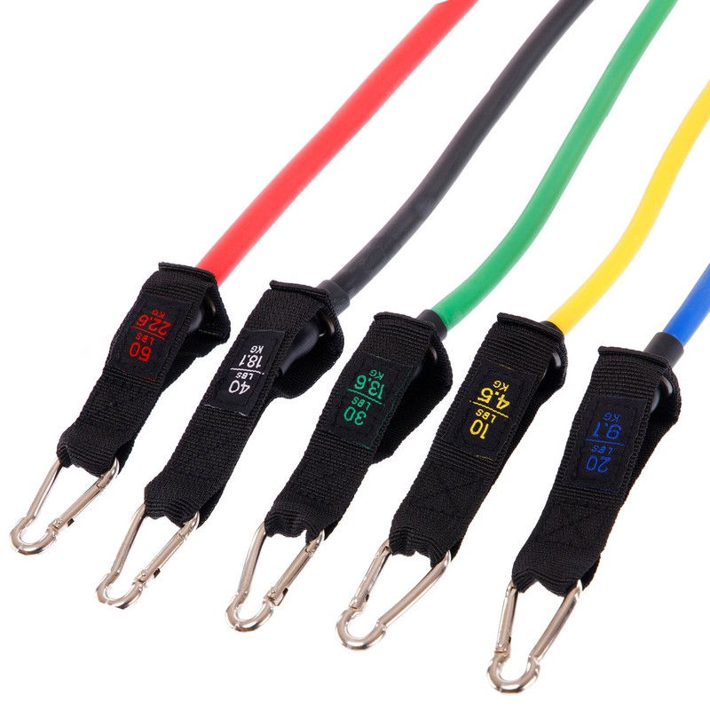 Набор трубчатых эспандеров в чехле (5 шт. + 2 рукоятки + крепление на дверь) ET-7912 (9331)