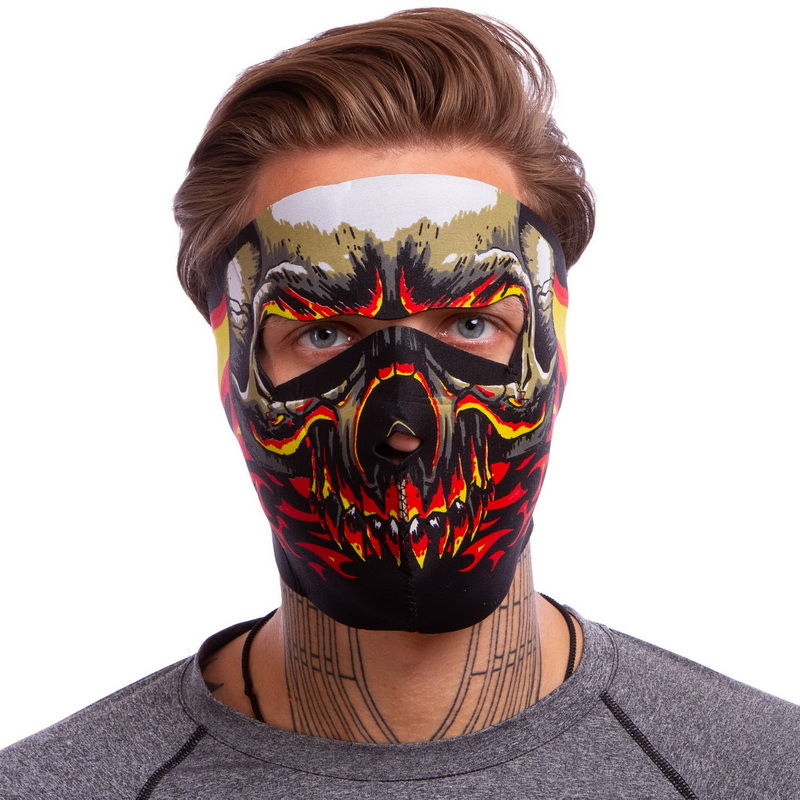 Masca protectie fata /antrenament alergare/ windproof MS Red Evil Skull(neopren, black) (3836)