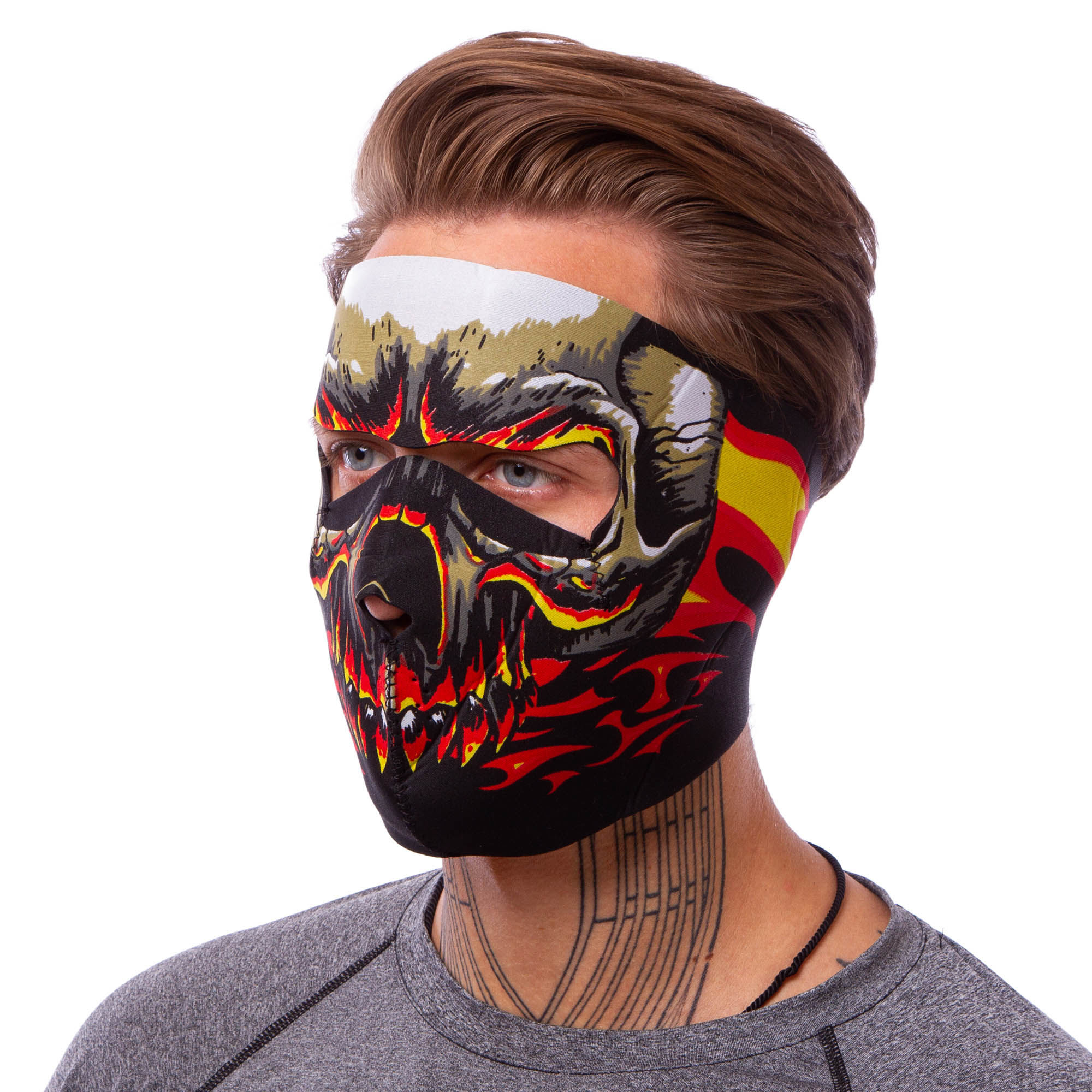 Masca protectie fata /antrenament alergare/ windproof MS Red Evil Skull(neopren, black) (3836)