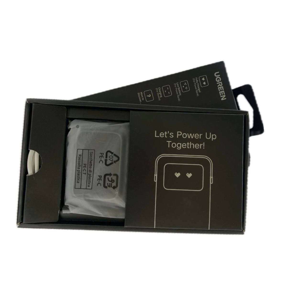 UGREEN Power Bank Uno Series 10000mAh, 30W, with Built-in USB-C Cable, Space Gray