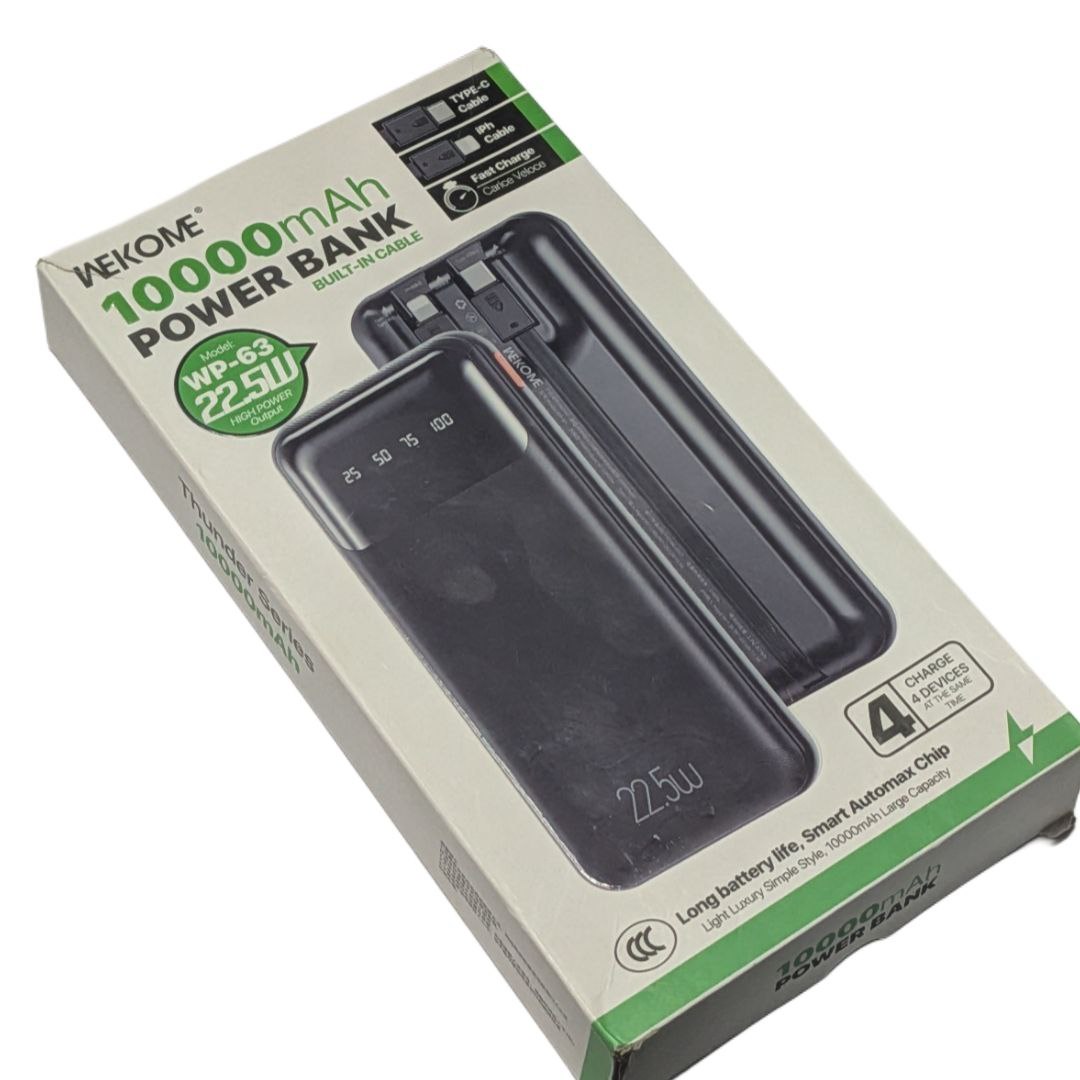 Wekome WP-63 22.5W Fast Charging Power Bank 10000mAh [Black]
