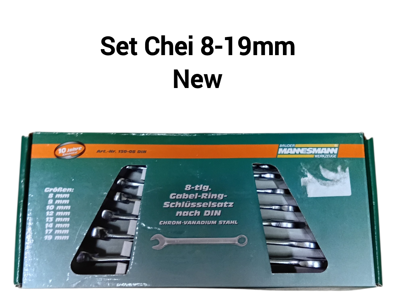 Set chei combinate furcă și clichet, 8 piese.