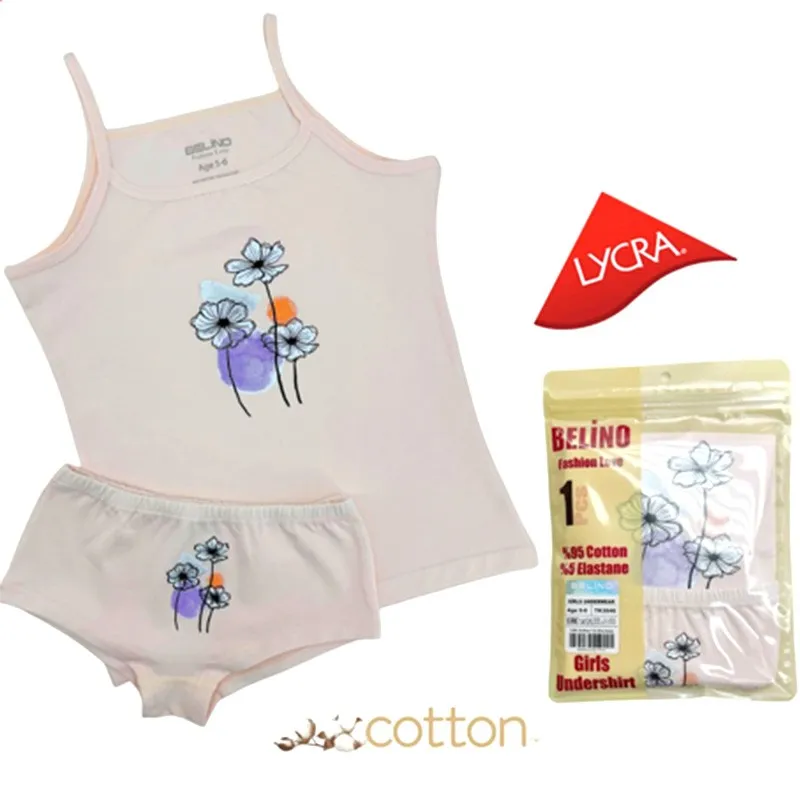 Set Fete maiou cu chiloti roz