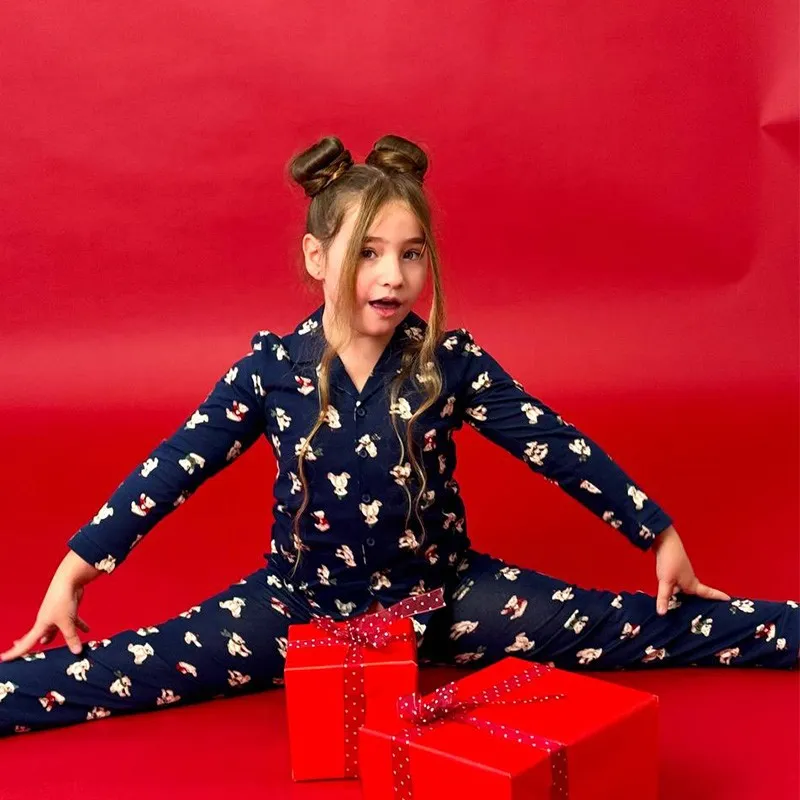 Pijama Copii (camasa m.lunga cu pantaloni) AN (6-10)