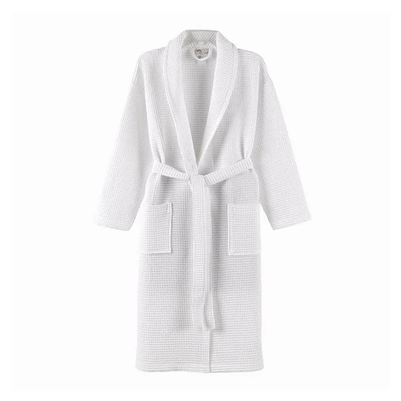 Halat de baie waffle alb M