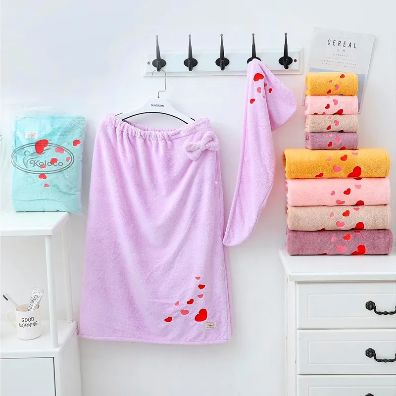 Set prosop cu caciulita de baie (50x70/80x140)