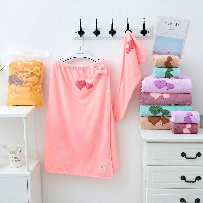 Set prosop cu caciulita de baie (50x70/80x140)