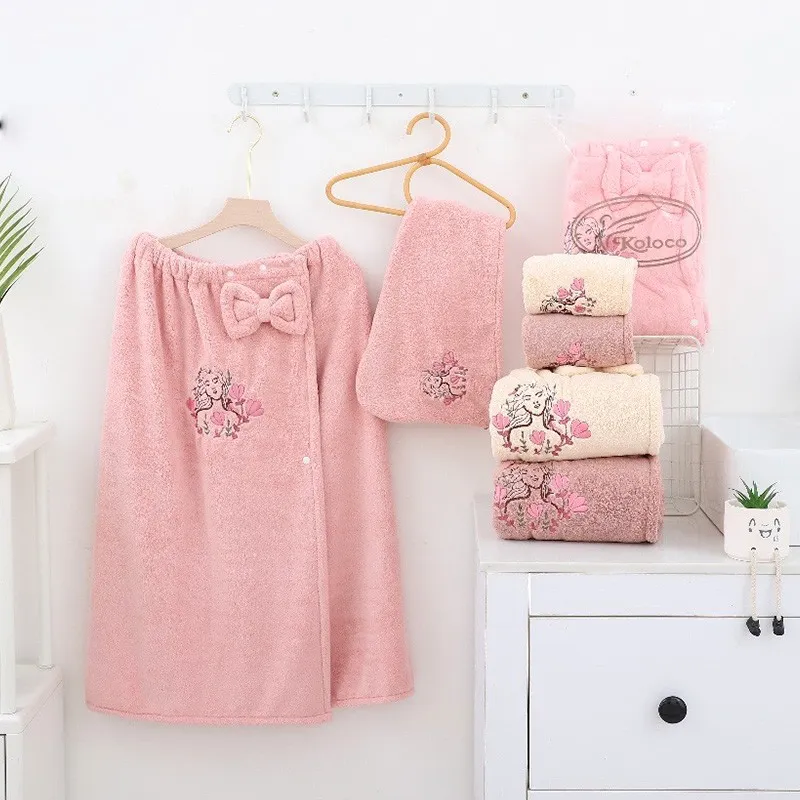 Set prosop cu caciulita de baie (50x70/80x140)