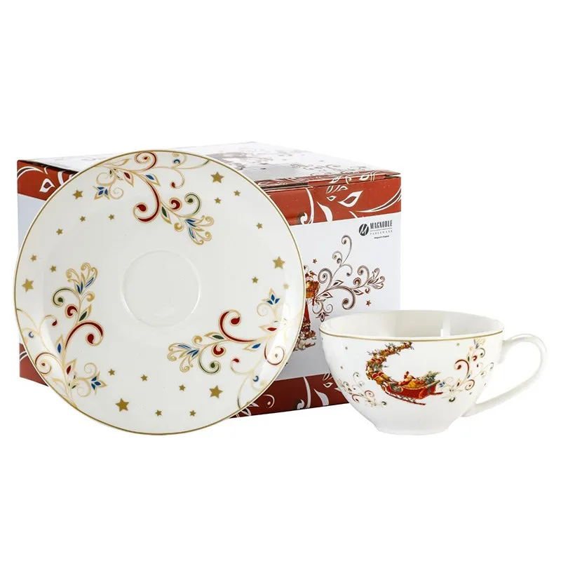 Set cana+ farfurie cu decor Craciun 350 ml