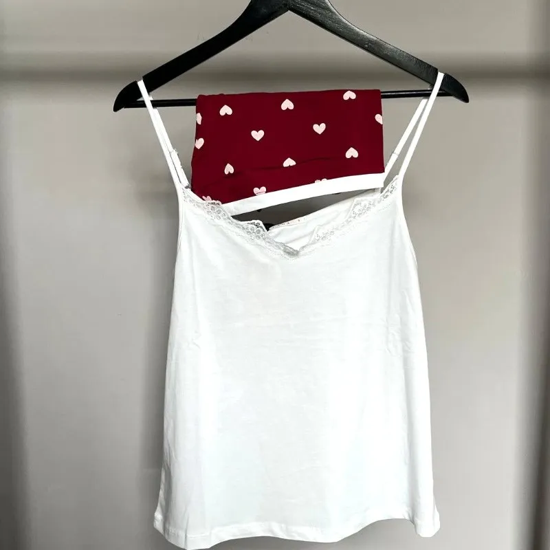 Pijama Dame (maiou bretele cu sorti) (S-2XL)