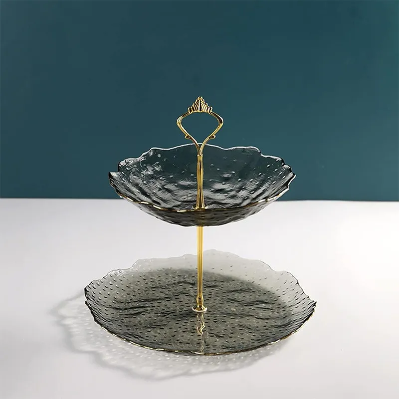 Fructiera etajata 2 nivele sticla fumurie (20x26)