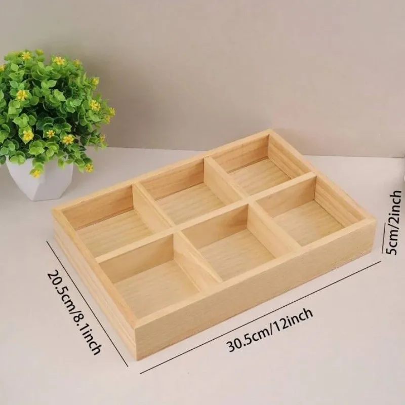 Platou divizat 6 compartimente bambus (30.5x21x5)