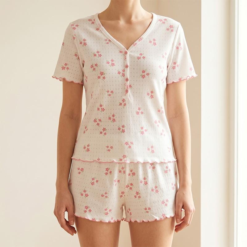 Pijama Dame (tricou cu sorti) (S-2XL)