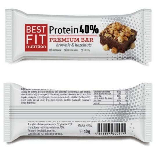 Высокопротеиновый батончик,со вкусом брауни и фундука.40гр