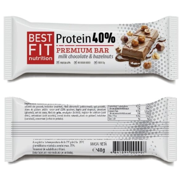 Высокопротеиновый батоннчик  со вкусом молочного шоколада и лесного ореха.40 гр