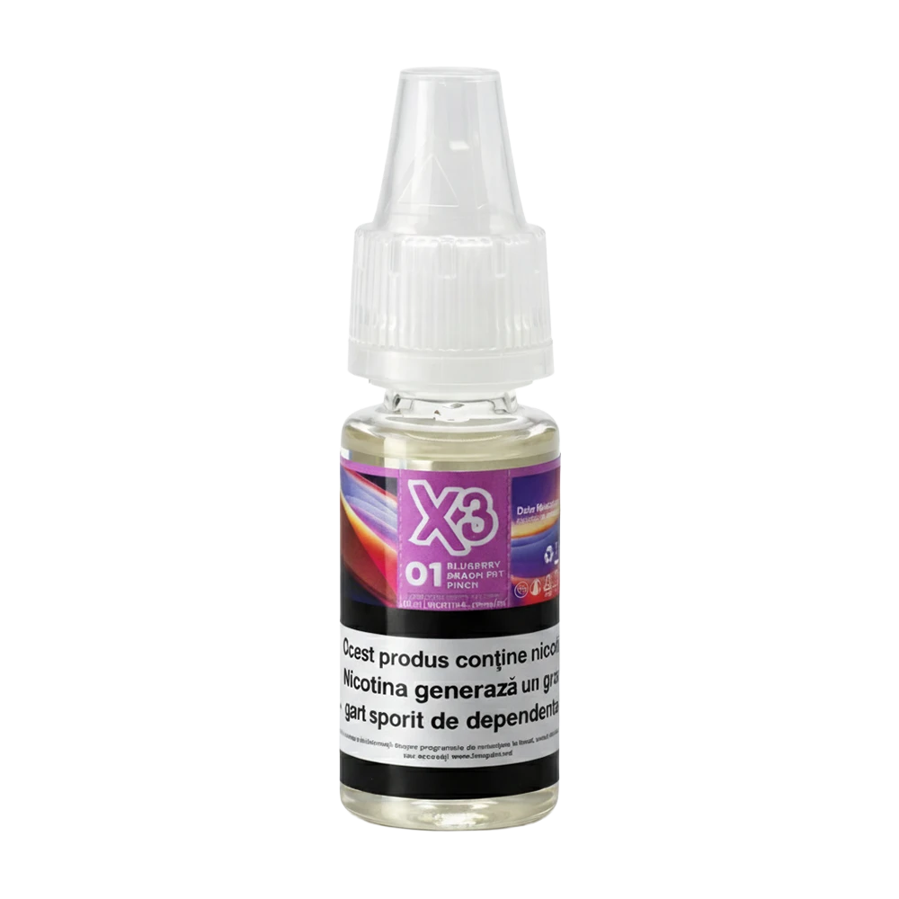 X3 E-Liquid 10 ml. Blueberry Dragon Fruit Peach #1