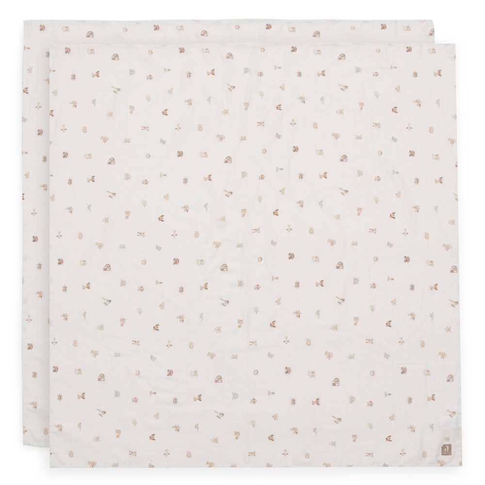Pelinci muselina Jollein 115x115cm Animal Friends (2pack)