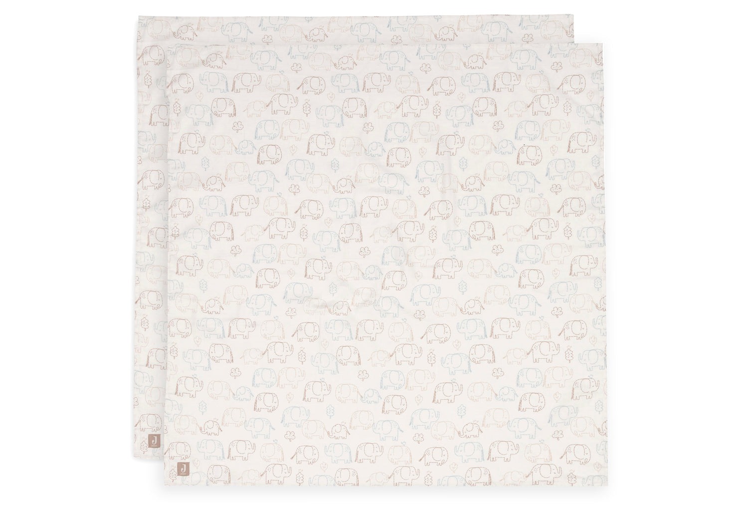 Pelinci muselina Jollein 115x115cm Elephant Tales (2pack)
