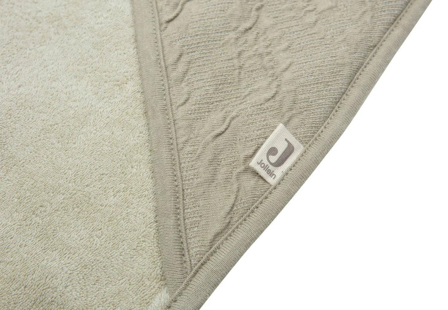 Prosop cu gluga Jollein Soft Waves Olive Green, 75x75cm