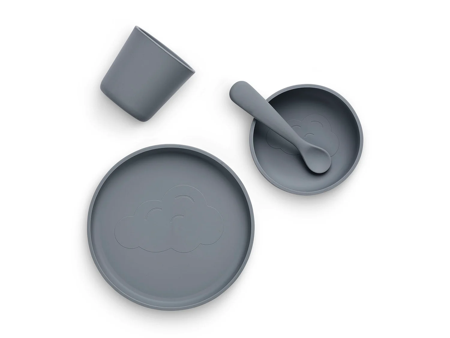 Set de masa din silicon Storm Grey (4 piese) Jollein