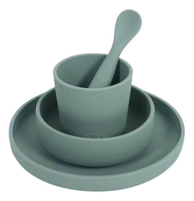 Set de masa din silicon Ash Green (4 piese) Jollein