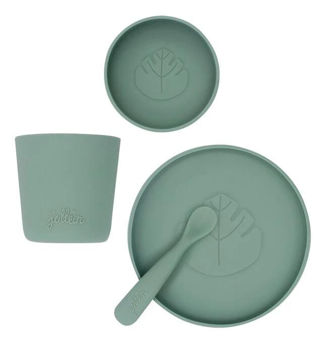 Set de masa din silicon Ash Green (4 piese) Jollein