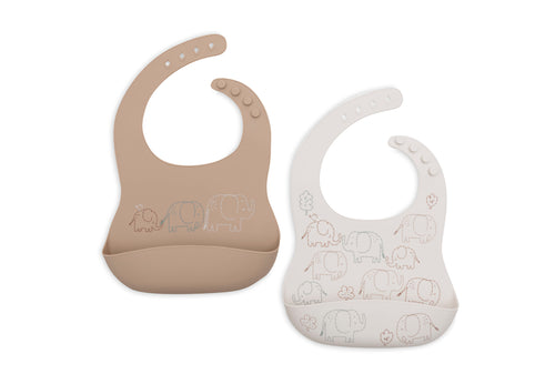 Baveta Silicon Elephant Tales 2 buc, Jollein